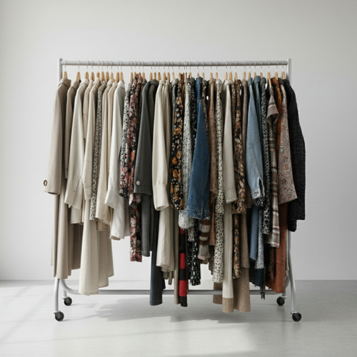 Silver Heavy-Duty Clothes Rail