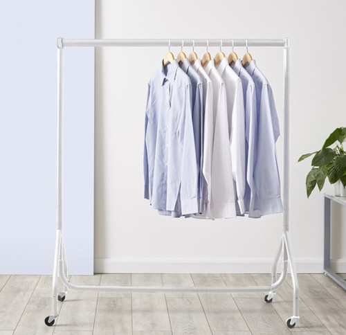 Gloss White Heavy-Duty Clothes Rail