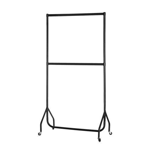 2-Tier Black Heavy-Duty Clothes Rail - 3ft