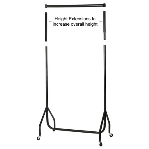 Tall Black Heavy-Duty Clothes Rail