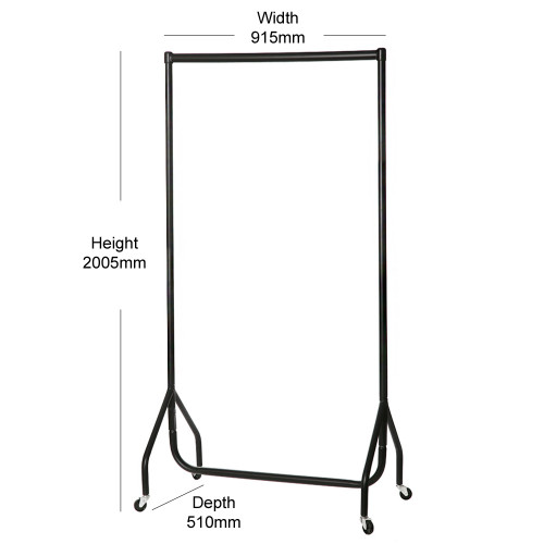 Tall Black Heavy-Duty Clothes Rail