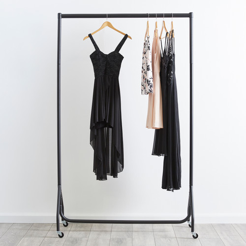 Tall Black Heavy-Duty Clothes Rail
