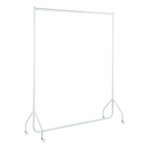 Tall Gloss White Heavy-Duty Clothes Rail