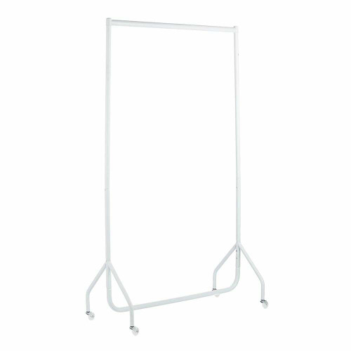 Tall Gloss White Heavy-Duty Clothes Rail