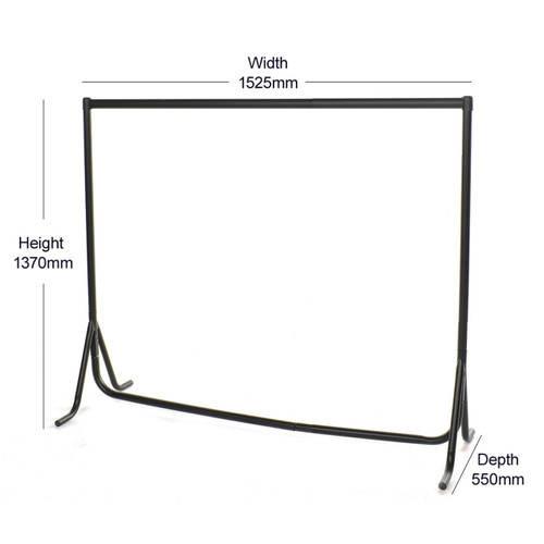 Fishtail Black Heavy-Duty Clothes Rail