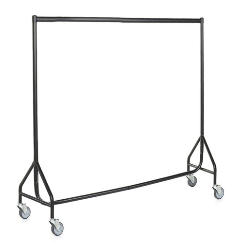 Reinforced Black Heavy-Duty Clothes Rail With Heavy Duty Wheels
