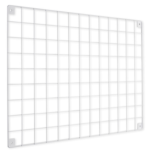 White Grid Mesh Panel - Built-in Wall Brackets