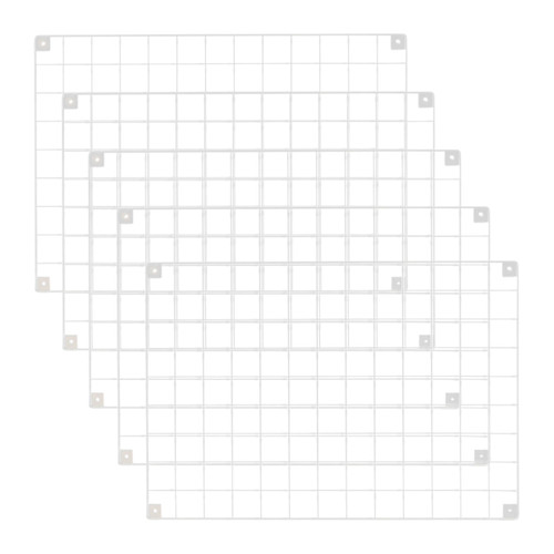 5 x White Grid Mesh Panels - Built-in Wall Brackets