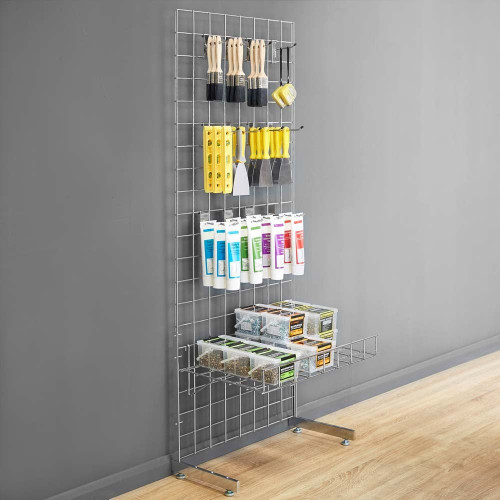 Chrome 5ft Grid Mesh Single Sided Stand