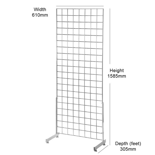 Chrome 5ft Grid Mesh Single Sided Stand