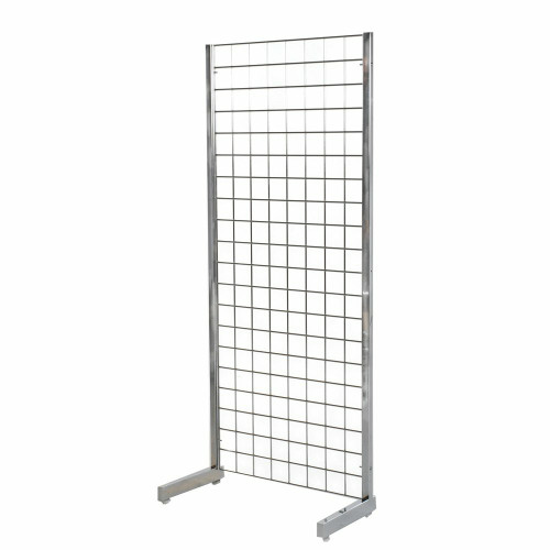 Chrome 5ft Grid Mesh Heavy-Duty Single Sided Stand