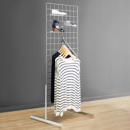 Chrome 5ft Grid Mesh Two Way Stand