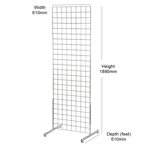 Chrome 6ft Grid Mesh Two Way Stand
