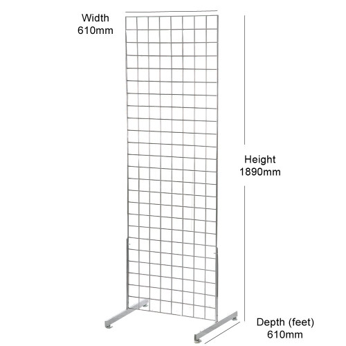 3 x Chrome 6ft Grid Mesh Two Way Stands