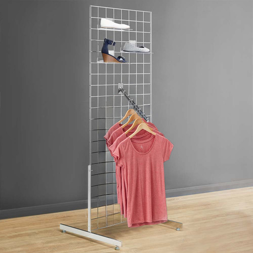 3 x Chrome 6ft Grid Mesh Two Way Stands