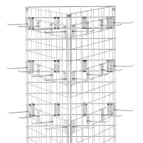 6ft Three-Sided Grid Mesh Display Bundle With 72 x Euro Hooks