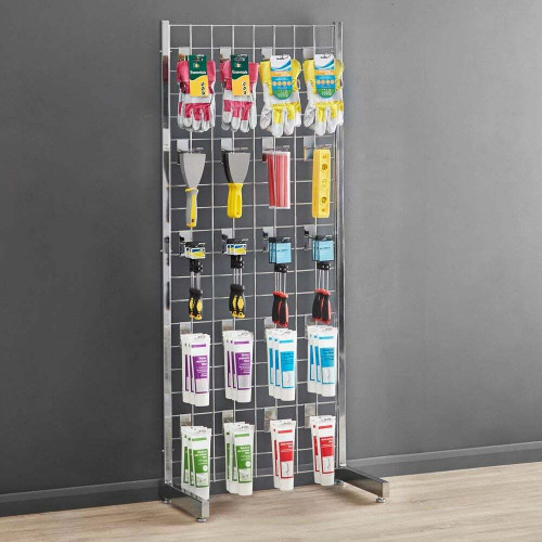 5ft Single-Sided Grid Mesh Display Bundle With 20 x Euro Hooks