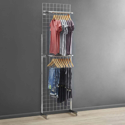 7ft Single-Sided Grid Mesh Display Bundle With 2 x Hanging Rails