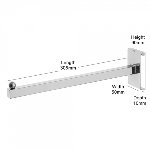Chrome Forward Display Arm For Grid Mesh Panels