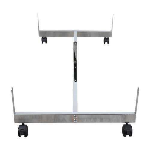 Chrome Grid Mesh 'H' Stand Gondola Stand - W1290 x D624 mm