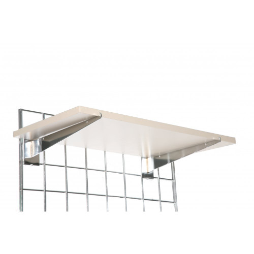 Wooden Shelf With Brackets For Grid Mesh Panels - W600 x D300
