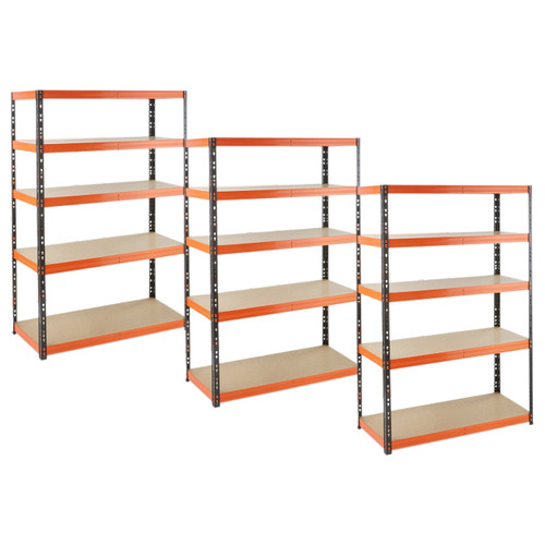 3 x Multipurpose Freestanding Shelving Units - Up to 350Kg UDL Per Shelf - H1800 x W1200 x D400 mm