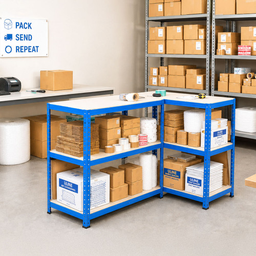 5 x Multipurpose Economy Shelving Units - Blue - H1780 x W900 x D600 mm