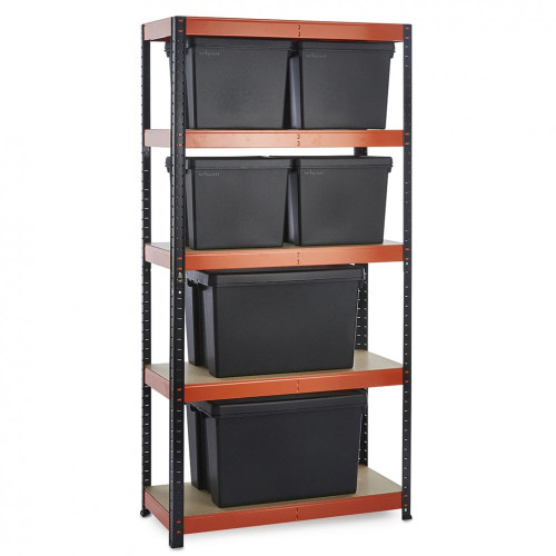 Multipurpose Freestanding Shelving with 6 Storage Boxes - 250Kg UDL/shelf - H1800 x W900 x D400mm