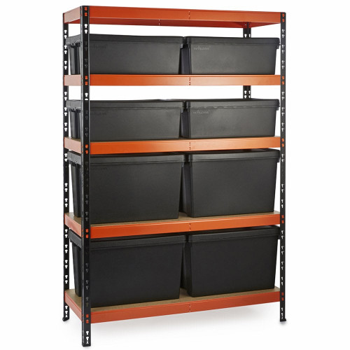 Multipurpose Freestanding Shelving with 8 Storage Boxes - 350Kg UDL/shelf - H1800 x W1200 x D500mm