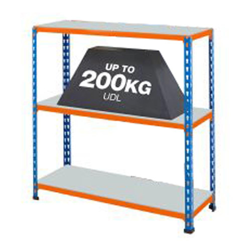 Multipurpose Freestanding Shelving Unit With 3 x Galvanised Shelves - H915 x W915mm - 200kg Max UDL/Shelf