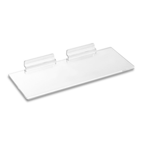 Clear Acrylic Slatwall Shelf - W250 x D100mm