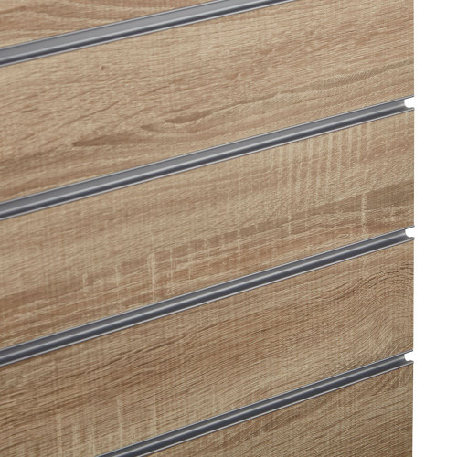 Rustic Oak Slatwall Panel - 100mm Centres - 18mm MDF