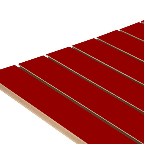 Red Slatwall Panel - 100mm Centres - 18mm MDF