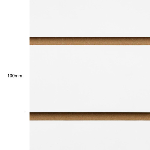 White Slatwall Panel - 100mm Centres - 18mm MDF