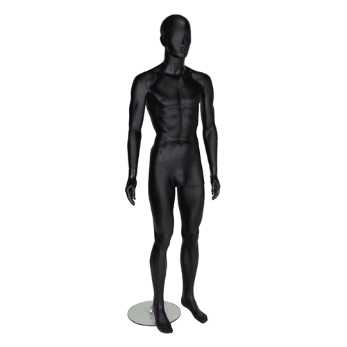 Candor Mannequin 01 - Male - Matt Black - Eco-Friendly Plastic