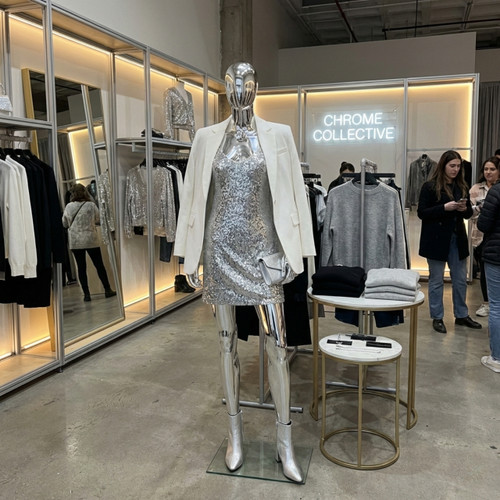 Galaxy Faceless Mannequin 01 - Female - Metallic Chrome - Eco-Friendly Plastic