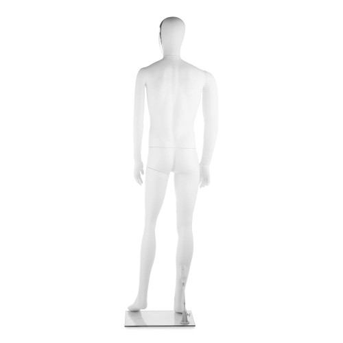 Focus Mannequin 02 - Male - Matt White - Silver Face