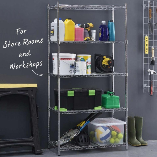 3 Tier Chrome Wire Shelving Unit - H900mm 3 Tier Chrome Wire Shelving Unit - H900mm