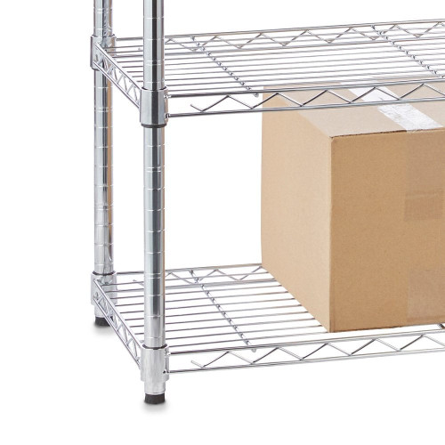 4 Tier Chrome Wire Shelving Unit - H900 x W750 x D350mm 4 Tier Chrome Wire Shelving Unit - H900 x W750 x D350mm