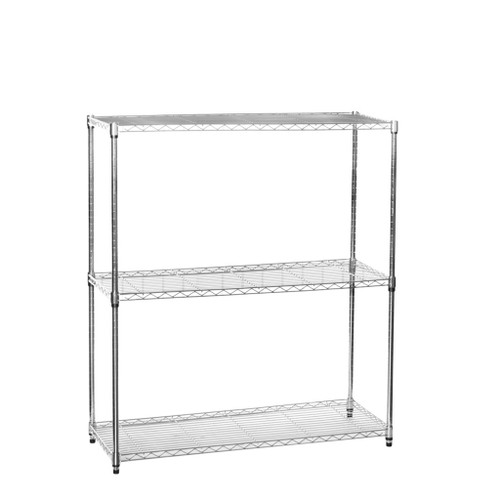 3 Tier Chrome Wire Shelving Unit - H1200 x D450mm