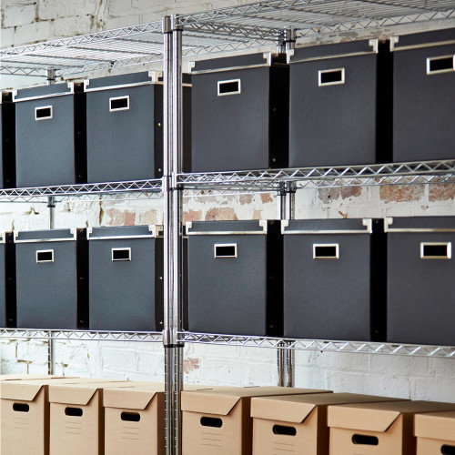 4 Tier Heavy Duty Chrome Wire Shelving Unit - H1800 x D600mm