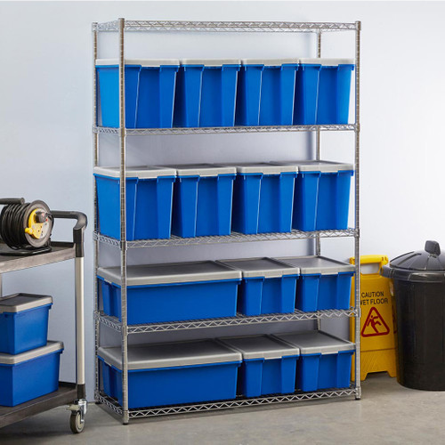 4 Tier Heavy Duty Chrome Wire Shelving Unit - H1800 x D600mm