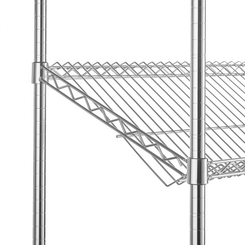 5 Tier Chrome Wire Shelving Unit with Slanted Shelves - H1800 x D450mm