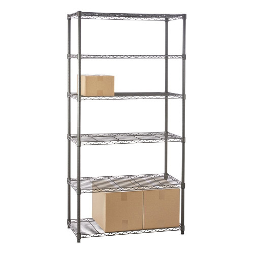 6 Tier Carbon Grey Shelving Unit - H1800 x D450mm