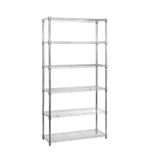 6 Tier Chrome Wire Shelving Unit - H1800 x D350mm