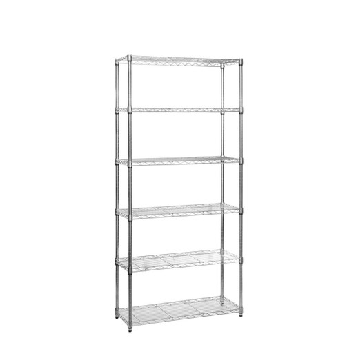 6 Tier Chrome Wire Shelving Unit - H1600 x W750 x D350mm