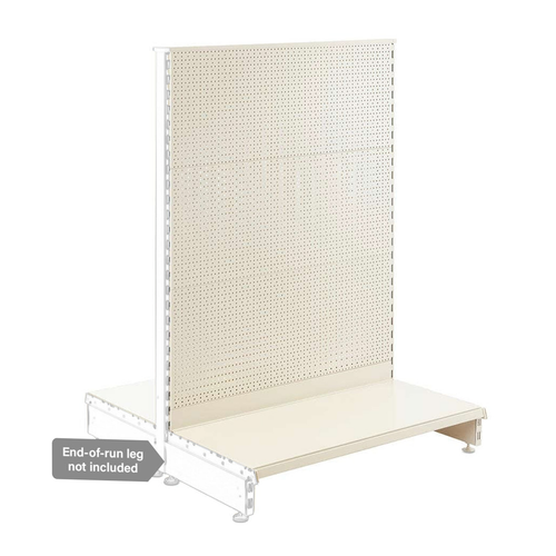 Jura White Retail Shelving Modular Gondola Unit with Perforated Back Panels - H1400 x W1000mm