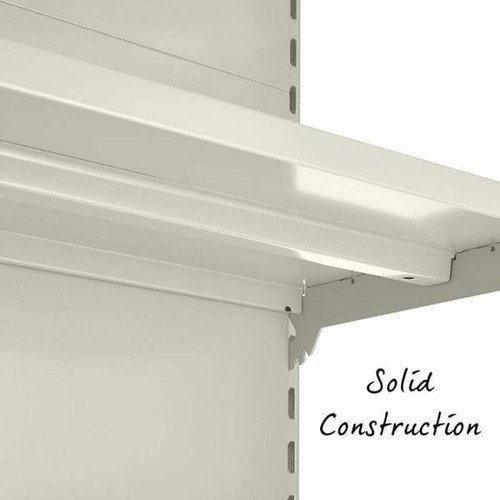 Jura White Retail Wall Shelving - 2 Bays - 2100mm High With 470mm Base Shelf