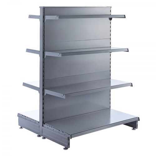 Silver Plain Back Panel for Retail Shelving Units - W1250mm