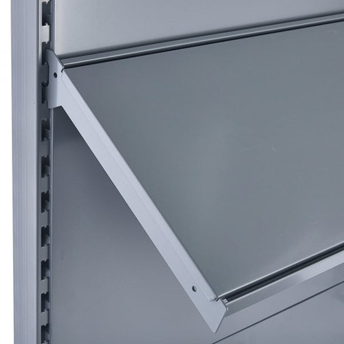 Silver Retail Shelving Modular Gondola Unit - 6 x 370mm Shelves - H1400mm